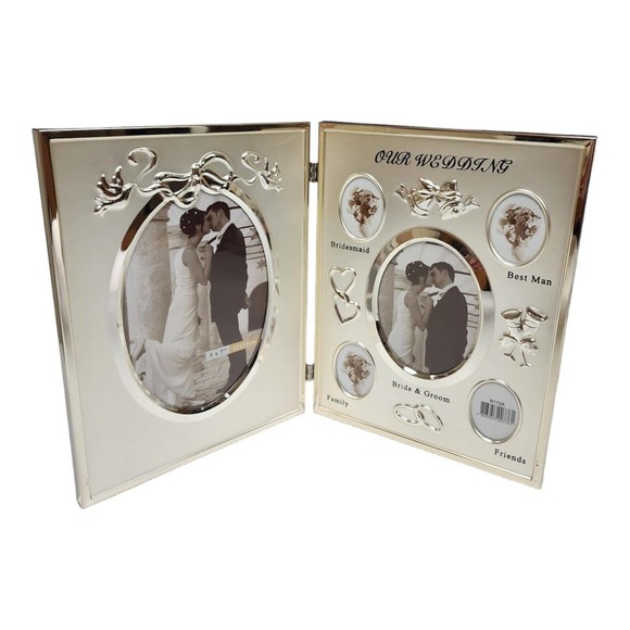 Home Trends Bride & Groom Our Wedding Memories Silver Frame Wedding Gift Idea - Picture 1 of 7